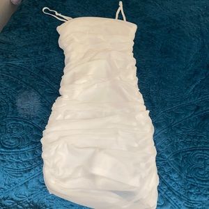 Ruched Mesh Bodycon Mini Dress (SHEIN)